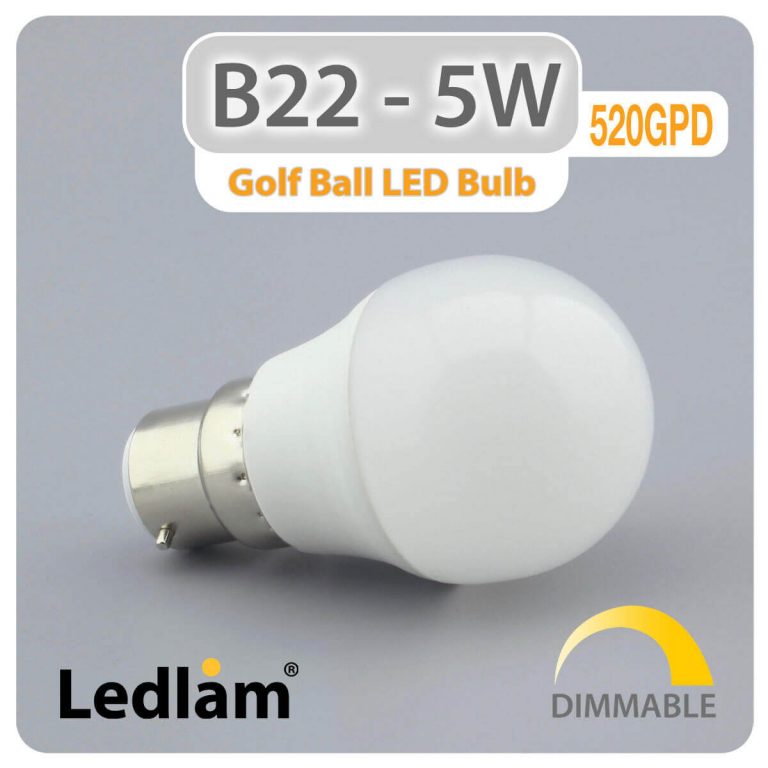 Ledlam B22 LED Golf Ball Bulb 5W 520GPD dimmable 01 1