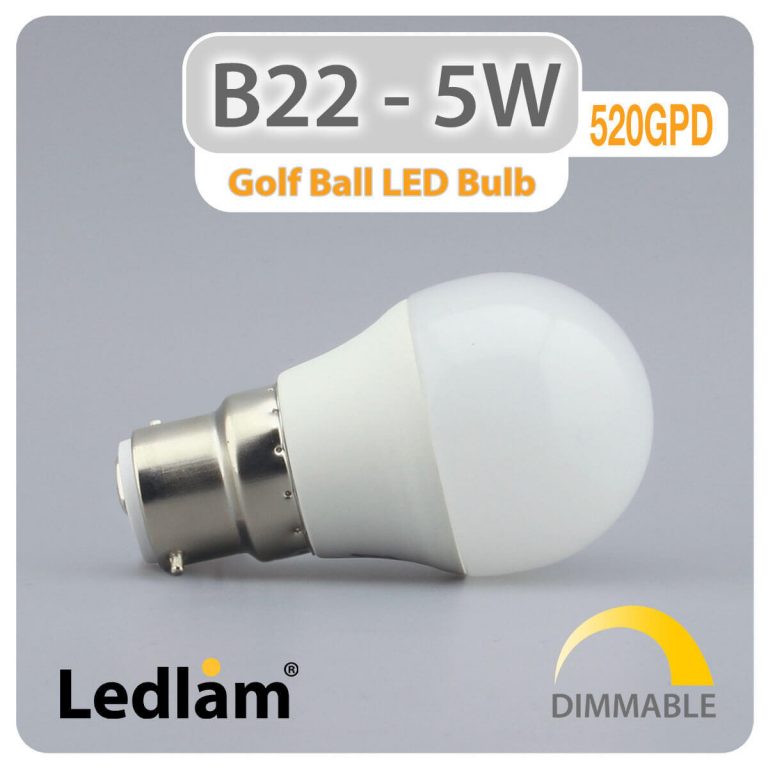 Ledlam B22 LED Golf Ball Bulb 5W 520GPD dimmable 01 1