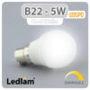 Ledlam B22 LED Golf Ball Bulb 5W 520GPD dimmable Cool White 31234 1