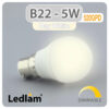 Ledlam B22 LED Golf Ball Bulb 5W 520GPD dimmable Day White 31235 1