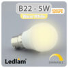 Ledlam B22 LED Golf Ball Bulb 5W 520GPD dimmable Warm White 31237 1