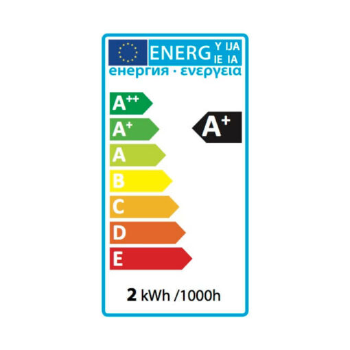 Ledlam E14 350CP 2W LED Filament Candle Bulb Energy Label 1