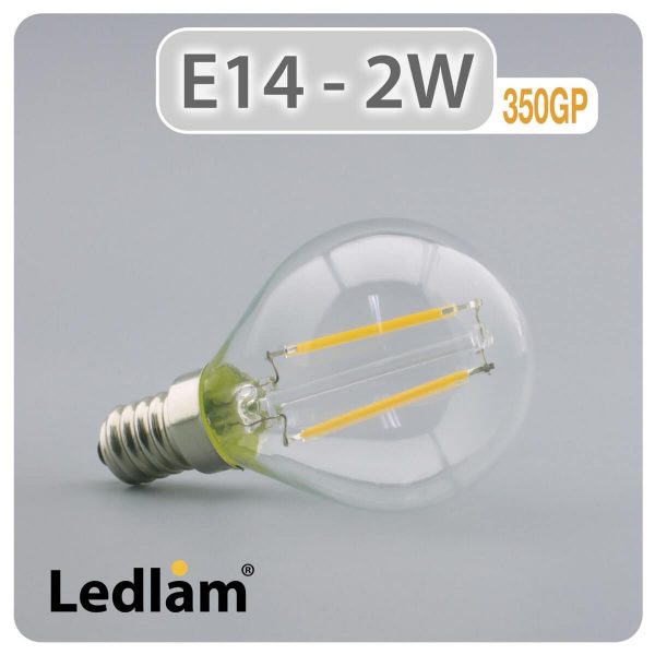 Ledlam E14 350GP 2W LED Filament Golf Ball Bulb 01 1