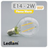 Ledlam E14 350GP 2W LED Filament Golf Ball Bulb Flame Warm 30636 1