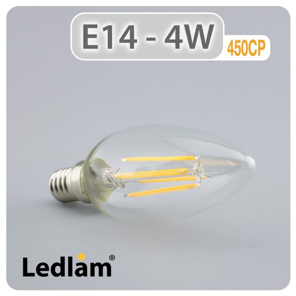 Ledlam E14 450CP 4W LED Filament Candle Bulb 01 1