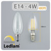 Ledlam E14 450CPD 4W LED Filament Candle Bulb dimmable Dimensions 1