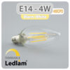 Ledlam E14 450CPD 4W LED Filament Candle Bulb dimmable Warm White 30627 1