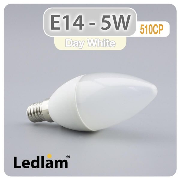 Ledlam E14 LED Candle Bulb 5W 510CP Day White 30966 1