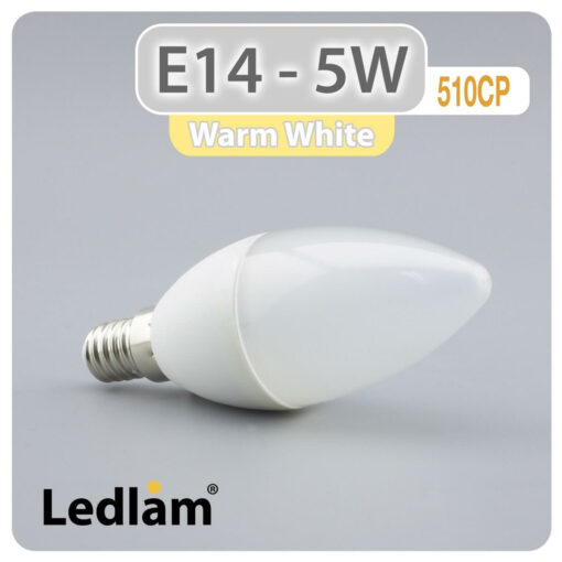 Ledlam E14 LED Candle Bulb 5W 510CP Warm White 30964 1