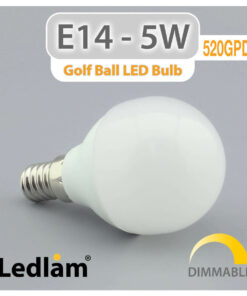 Ledlam E14 LED Golf Ball Bulb 5W 520GPD dimmable 01 1