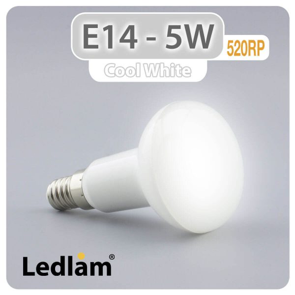 Ledlam E14 R50 LED Reflector Bulb 5W 520RP Cool White 31257 1