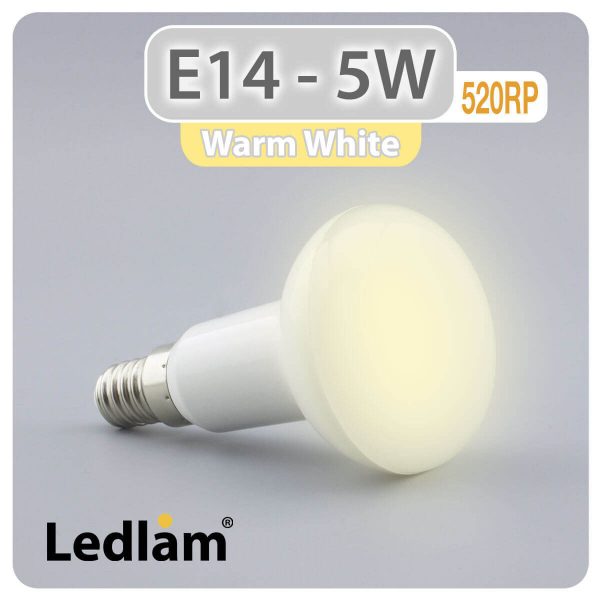 Ledlam E14 R50 LED Reflector Bulb 5W 520RP Warm White 31255 1
