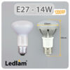 Ledlam E27 1200RP 14W LED R63 Reflector Bulb Dimensions 1