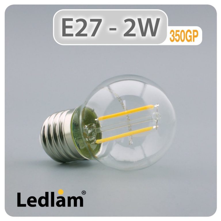 Ledlam E27 350GP 2W LED Filament Golf Ball Bulb 01 1