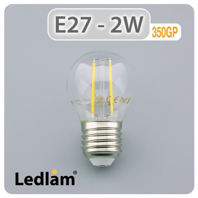 Ledlam E27 350GP 2W LED Filament Golf Ball Bulb 01 1