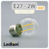 Ledlam E27 350GP 2W LED Filament Golf Ball Bulb Day White 30637 1