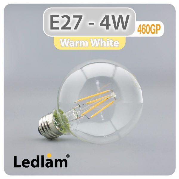 Ledlam E27 460GP 4W G95 LED Filament Bulb Warm White 30644 1