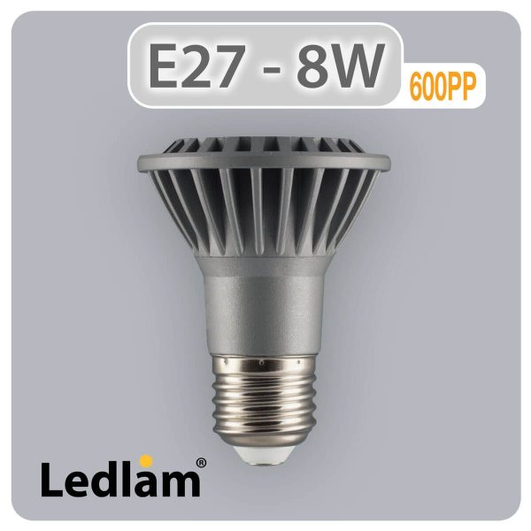 Ledlam E27 600PP 8W LED PAR20 Reflector Bulb 02 1