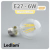 Ledlam E27 650BP 6W LED Filament Bulb Warm White 30416 1
