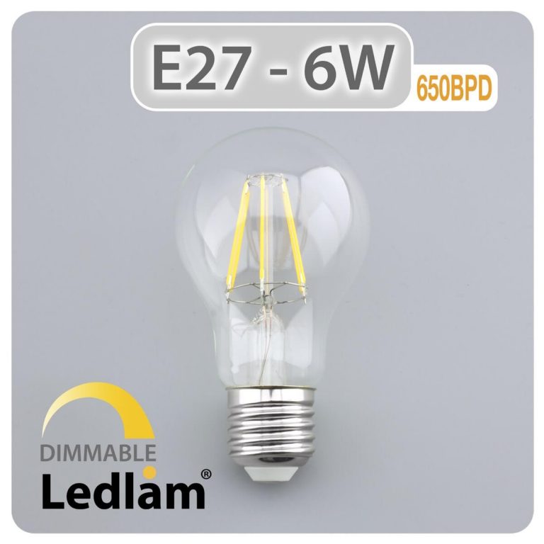 Ledlam E27 650BPD 6W LED Filament Bulb dimmable 01 1