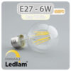 Ledlam E27 650BPD 6W LED Filament Bulb dimmable Day White 30628 1