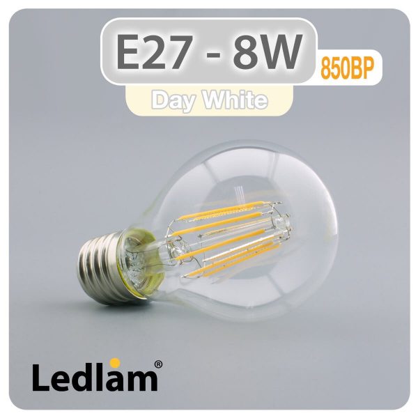 Ledlam E27 850BP 8W LED Filament Bulb Day White 30528 1