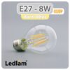Ledlam E27 850BP 8W LED Filament Bulb Warm White 30527 1