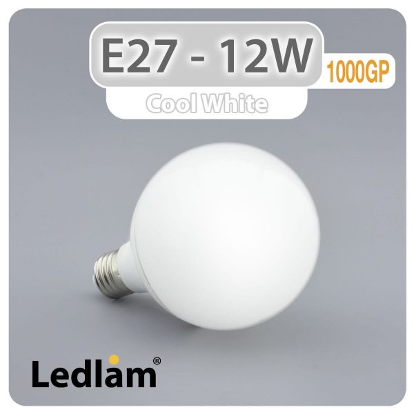 Ledlam E27 G95 LED Globe Bulb 12W 1000GP Cool White 31269 1