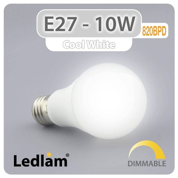 Ledlam E27 LED Bulb 10W 820BPD dimmable Cool White 31249 1