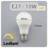 Ledlam E27 LED Bulb 10W 820BPD dimmable Dimensions 1