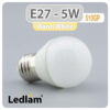 Ledlam E27 LED Golf Ball Bulb 5W 510GP Warm White 30971 1