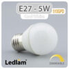 Ledlam E27 LED Golf Ball Bulb 5W 510GPD dimmable Cool White 31016 1