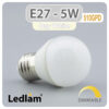Ledlam E27 LED Golf Ball Bulb 5W 510GPD dimmable Day White 31015 1