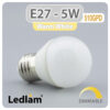 Ledlam E27 LED Golf Ball Bulb 5W 510GPD dimmable Warm White 30907 1
