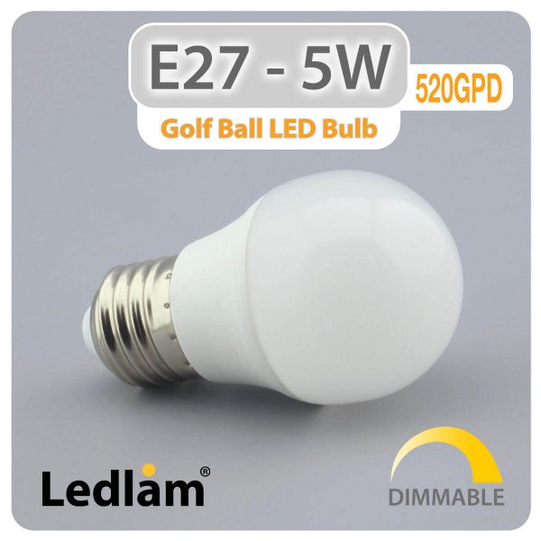 Ledlam E27 LED Golf Ball Bulb 5W 520GPD dimmable 01 1
