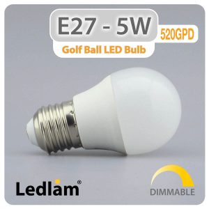 Ledlam E27 LED Golf Ball Bulb 5W 520GPD dimmable 02 1