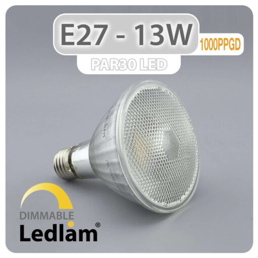 Ledlam E27 PAR30 LED Reflector Bulb 13W 1000PPGD dimmable 01 1