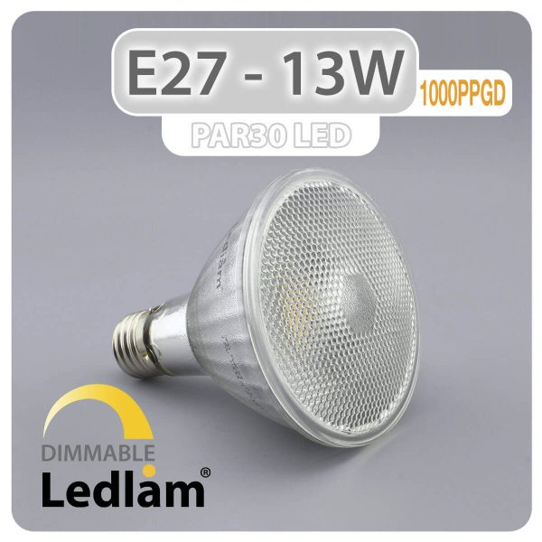 Ledlam E27 PAR30 LED Reflector Bulb 13W 1000PPGD dimmable 01 1