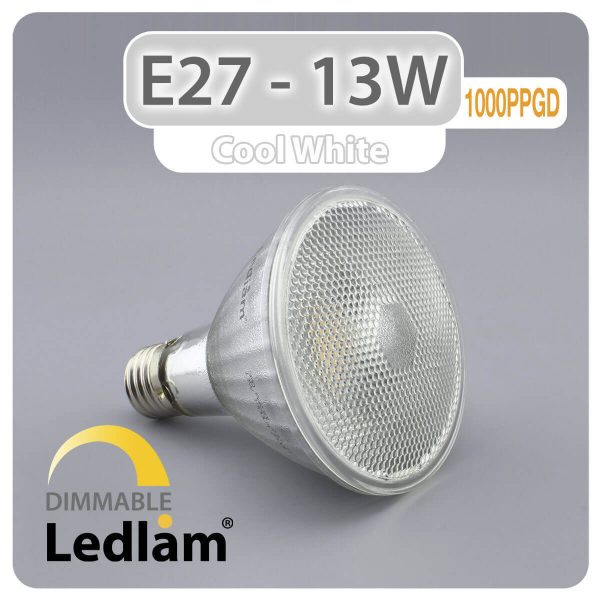 Ledlam E27 PAR30 LED Reflector Bulb 13W 1000PPGD dimmable Cool White 31193 1