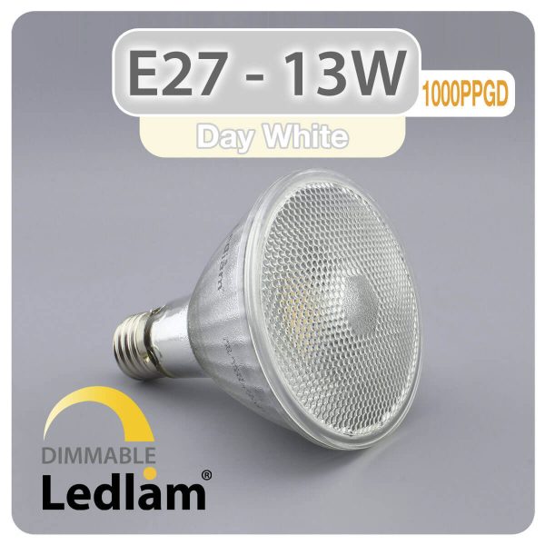 Ledlam E27 PAR30 LED Reflector Bulb 13W 1000PPGD dimmable Day White 31192 1
