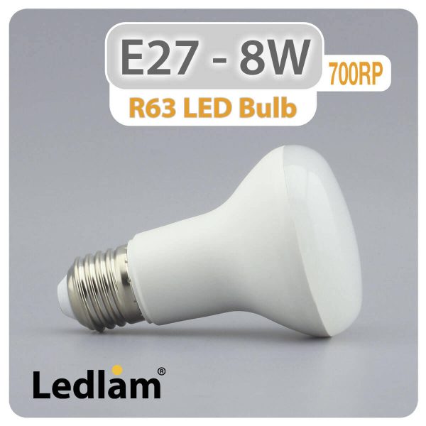 Ledlam E27 R63 LED Reflector Bulb 8W 700RP 02 1