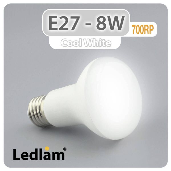 Ledlam E27 R63 LED Reflector Bulb 8W 700RP Cool White 31261 1