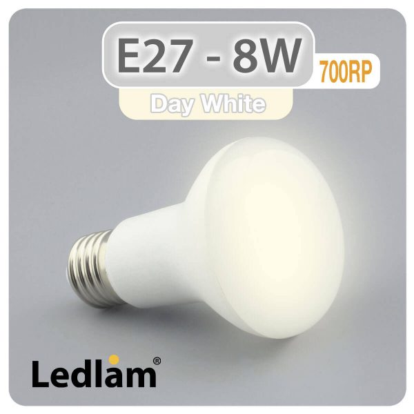 Ledlam E27 R63 LED Reflector Bulb 8W 700RP Day White 31260 1