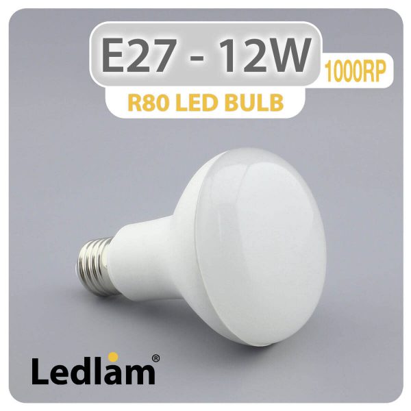 Ledlam E27 R80 LED Reflector Bulb 12W 1000RP 01 1