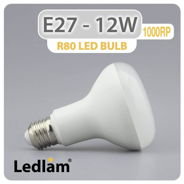 Ledlam E27 R80 LED Reflector Bulb 12W 1000RP 02 1