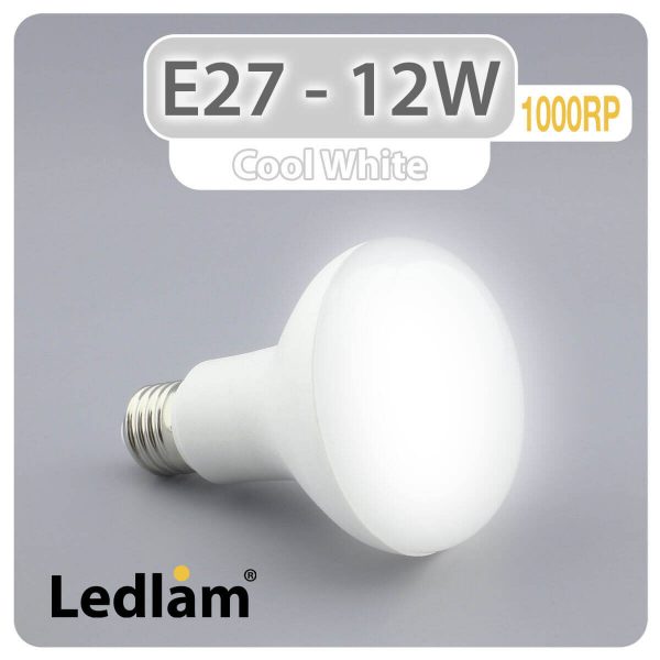 Ledlam E27 R80 LED Reflector Bulb 12W 1000RP Cool White 31265 1