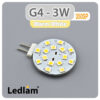 Ledlam G4 350SP 3W LED Side Bulb Warm White 30297