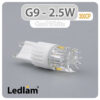 Ledlam G9 LED Capsule Bulb 2.5W 350CP Cool White 30709 1