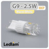 Ledlam G9 LED Capsule Bulb 2.5W 350CP Warm White 30707 1