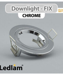 Ledlam GU10 Downlight Cast Aluminium Fix Twist Lock Chrome 30352 01